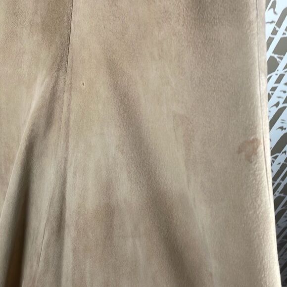 Genuine Suede Leather Maxi Skirt w Lace Hem 14 - Picture 15 of 15
